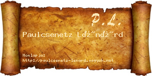 Paulcsenetz Lénárd névjegykártya